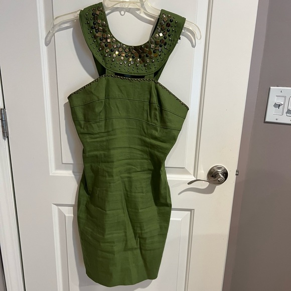 Adrianna Papell dress beaded collar size 6 in good preowned condition. - Picture 3 of 8